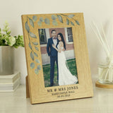 Personalised oak effect photo frame 21x16cm, imported from the UK
