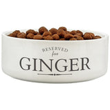 Personalised white ceramic dog bowl medium, UK version
