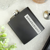 Personalised black hip flask 170ml - British product