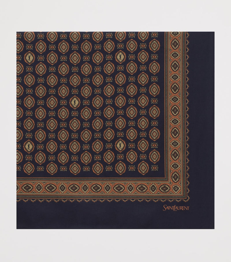Saint Laurent silk medallion print scarf 90cm, UK version