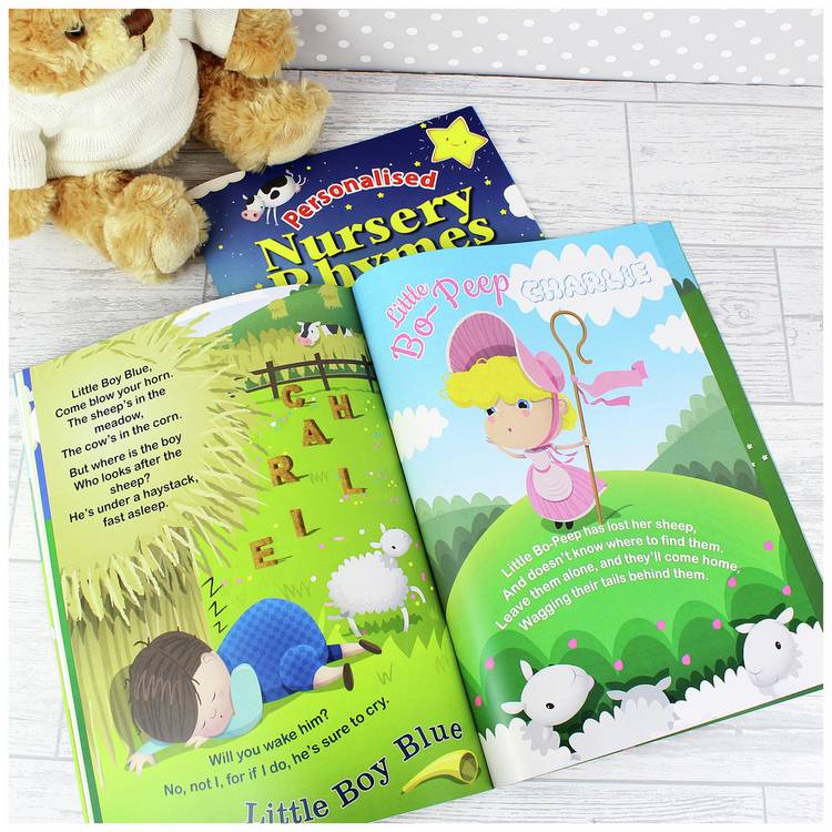 Personalised nursery rhyme book 28 pages, imported from the UK
