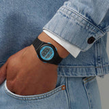 Lorus boys digital watch black blue resin silicone strap (British brand)