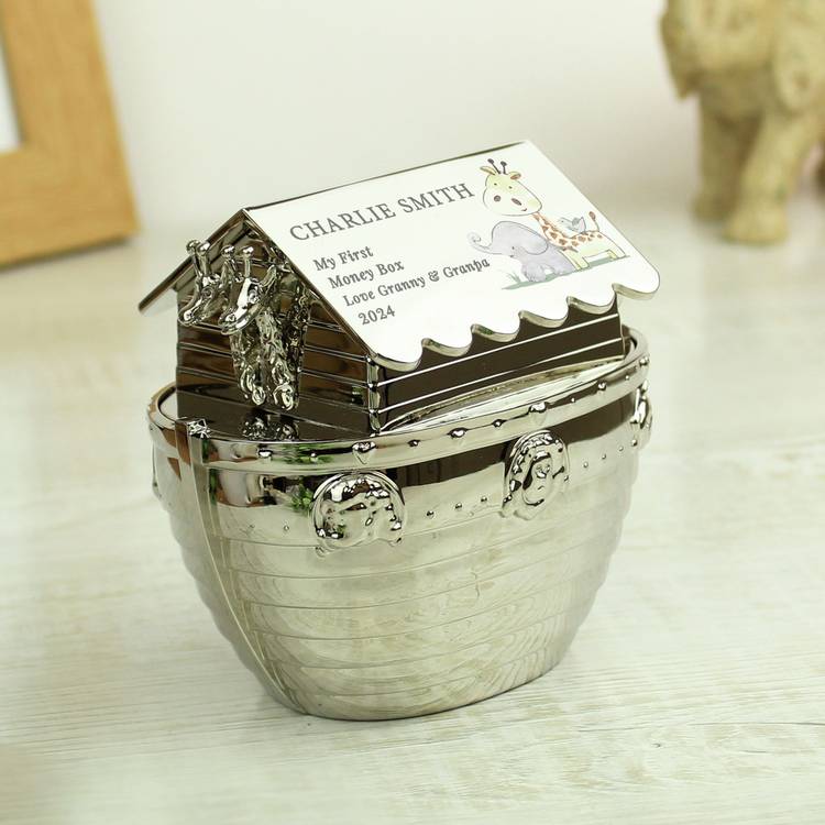 Noah's Ark personalised money box - British product