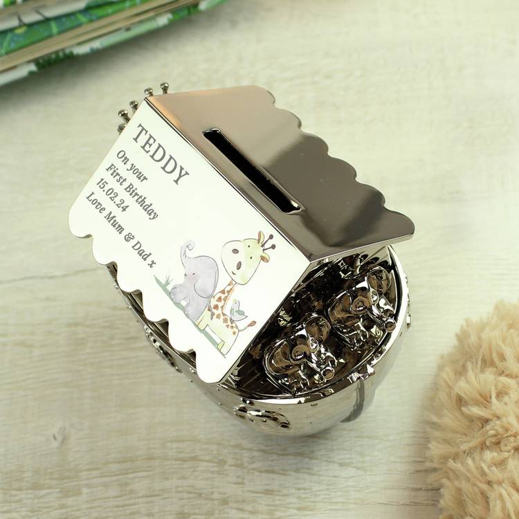 Noah's Ark personalised money box - British product