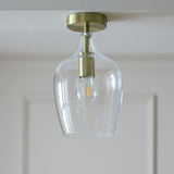 Argos Home Abas glass flush to ceiling light satin brass (British brand)