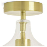 Argos Home Abas glass flush to ceiling light satin brass (British brand)