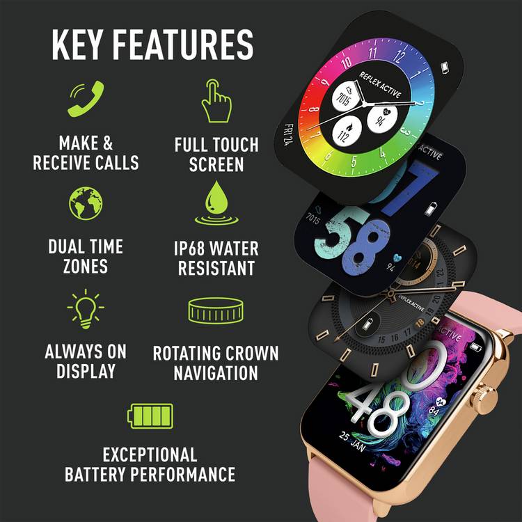 Reflex Active pink smart watch, imported from the UK
