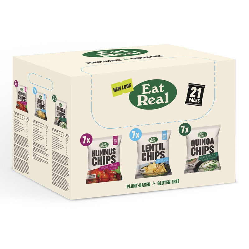 Eat Real variety box mixed flavour crisps 21 pack - British product