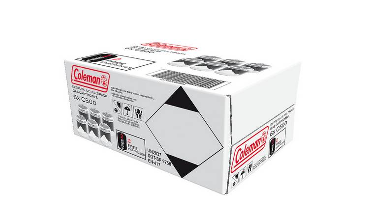 Coleman C500 gas cartridge set of 6, imported from the UK
