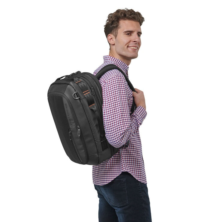 Briggs & Riley convertible backpack duffle in black, imported from the UK