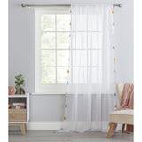 Argos Home Brights tassel voile white curtain 145x229cm, imported from the UK