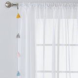 Argos Home Brights tassel voile white curtain 145x229cm, imported from the UK