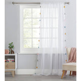 Argos Home Brights tassel voile white curtain 145x229cm, imported from the UK