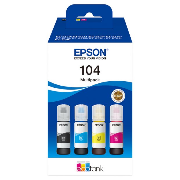 Epson 104 EcoTank ink cartridges 4-pack, UK version