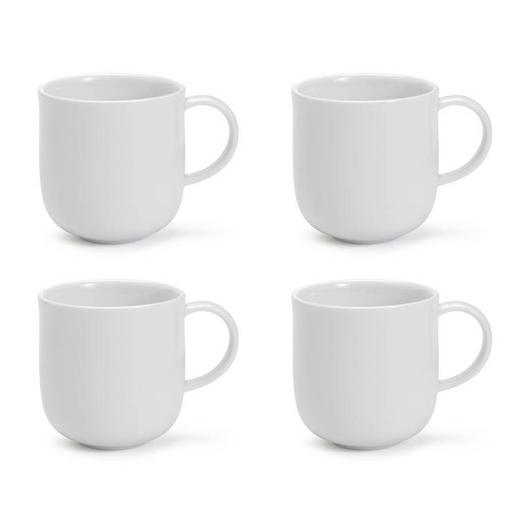 Habitat Riko white porcelain mug set of 4, UK version