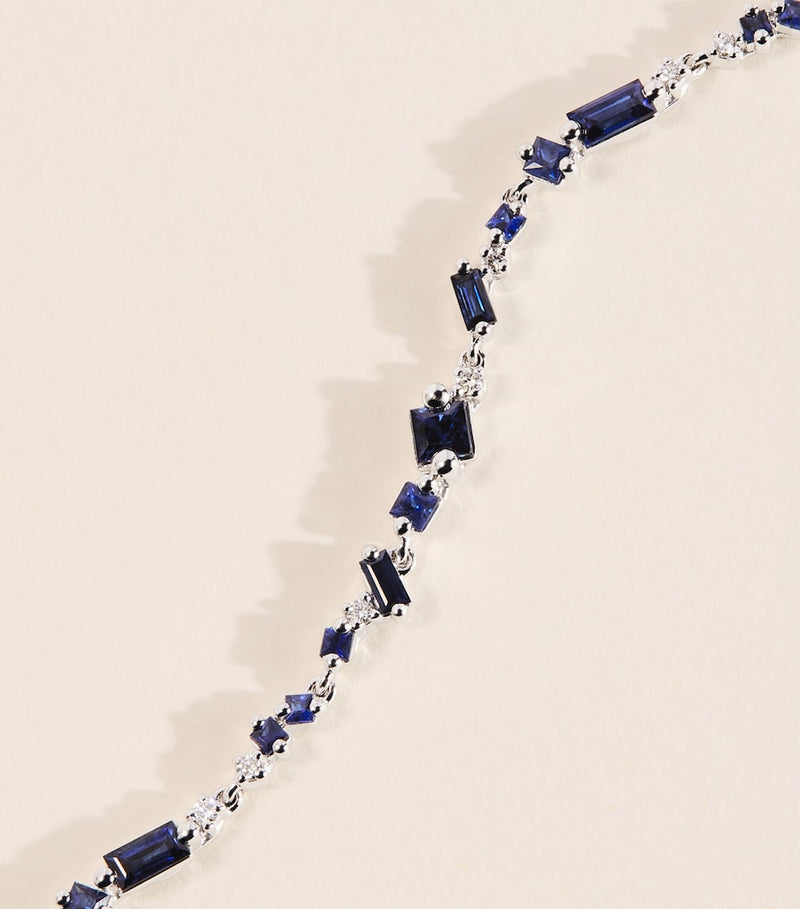 Suzanne Kalan white gold diamond and blue sapphire bracelet - British product