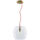 Habitat Hub pendant light brass ribbed glass adjustable drop - British product