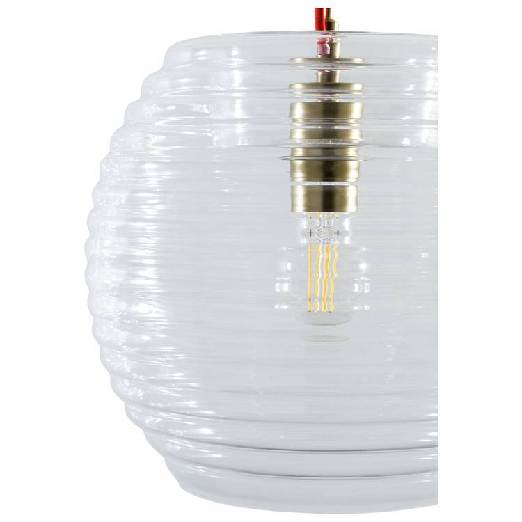 Habitat Hub pendant light brass ribbed glass adjustable drop - British product