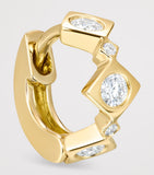 David Morris diamond triolette square hoop earring 6mm, UK version
