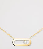 Messika Move Uno yellow gold and diamond necklace 0.02ct, imported from the UK