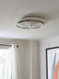 Cascade ceiling fan light in satin brass, UK version