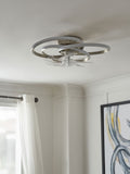 Cascade Trinity LED ceiling fan light satin nickel finish, imported from the UK