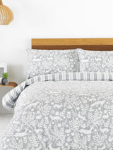 Next Grey Christmas Scandi Woodland 100% Brushed Cotton Duvet Cover and Pillowcase Set- Buy online at McGrocer