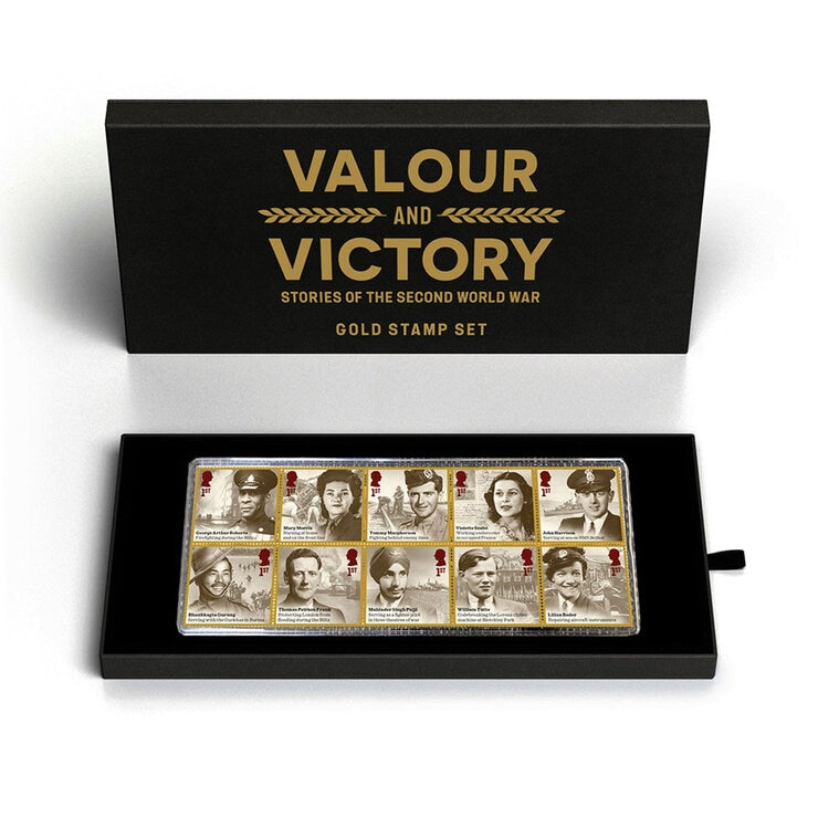 Royal Mail WWII gold stamp set limited edition (British brand)