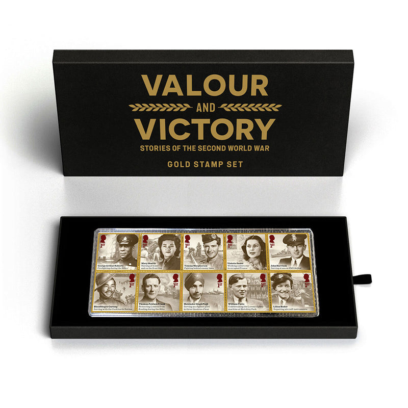 Royal Mail WWII gold stamp set limited edition (British brand)