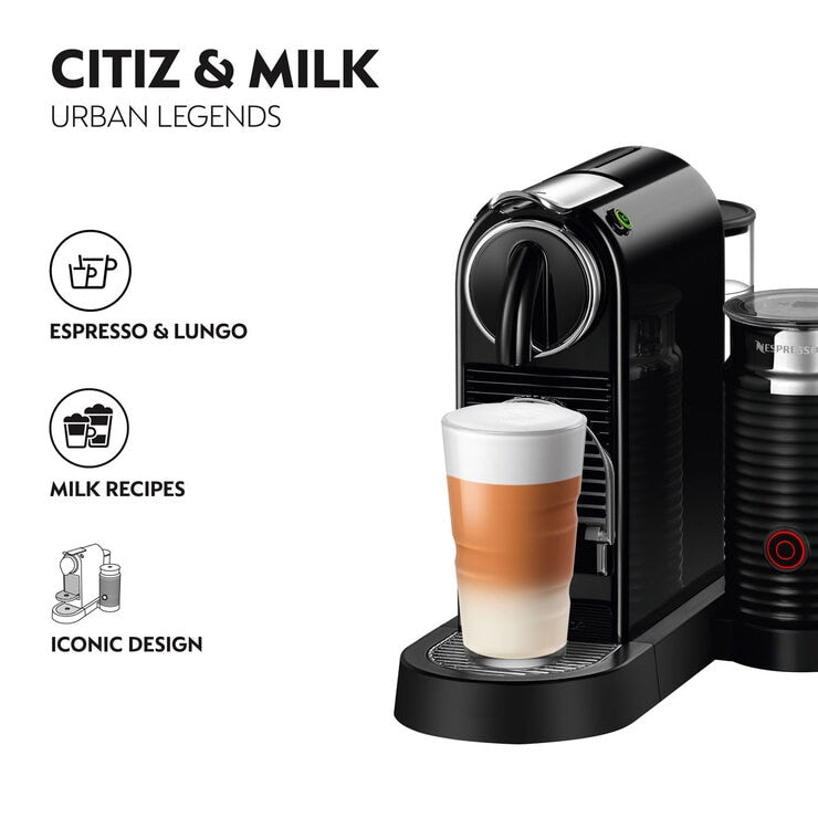 De'Longhi Nespresso Citiz coffee machine with Aeroccino milk frother - British product