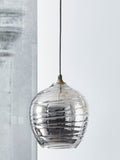 Smoke Grey Drizzle pendant lamp shade, hand-drizzled glass (British brand)