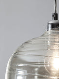 Smoke Grey Drizzle pendant lamp shade, hand-drizzled glass (British brand)