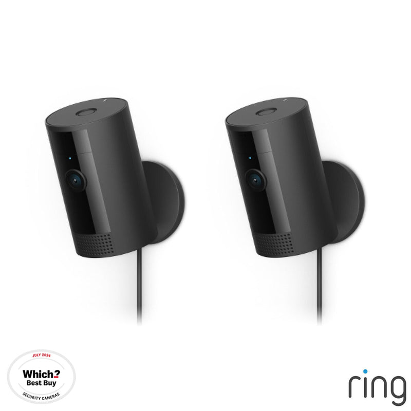 Ring wired indoor camera 2 pack black, imported from the UK