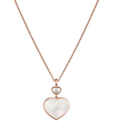 Harrods Chopard Rose Gold Diamond and Mother-of-Pearl Happy Hearts Pendant Necklace- Buy online at McGrocer