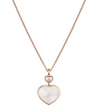 Chopard Happy Hearts pendant necklace rose gold mother-of-pearl diamond, imported from the UK