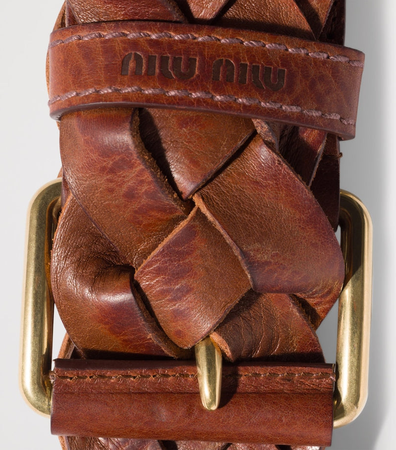 Miu Miu woven leather belt, imported from the UK