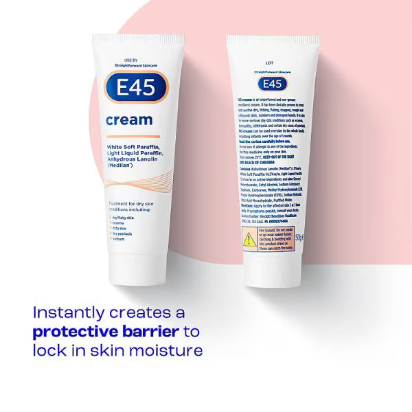 E45 moisturising cream for dry skin 50g - British product