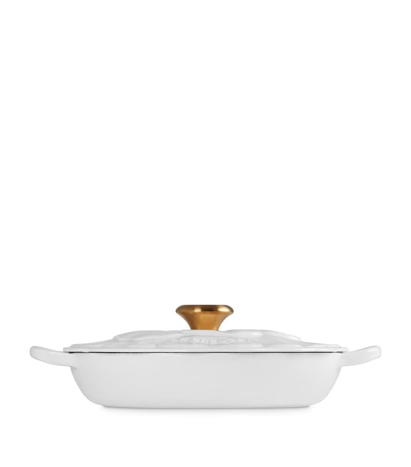 Le Creuset cast iron petal shallow casserole dish 26cm, UK version