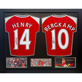 Costco UK Allstarsignings Thierry Henry & Dennis Bergkamp Signed Framed Arsenal Football Shirt 84.5 x 64.5 cm- Buy online at McGrocer