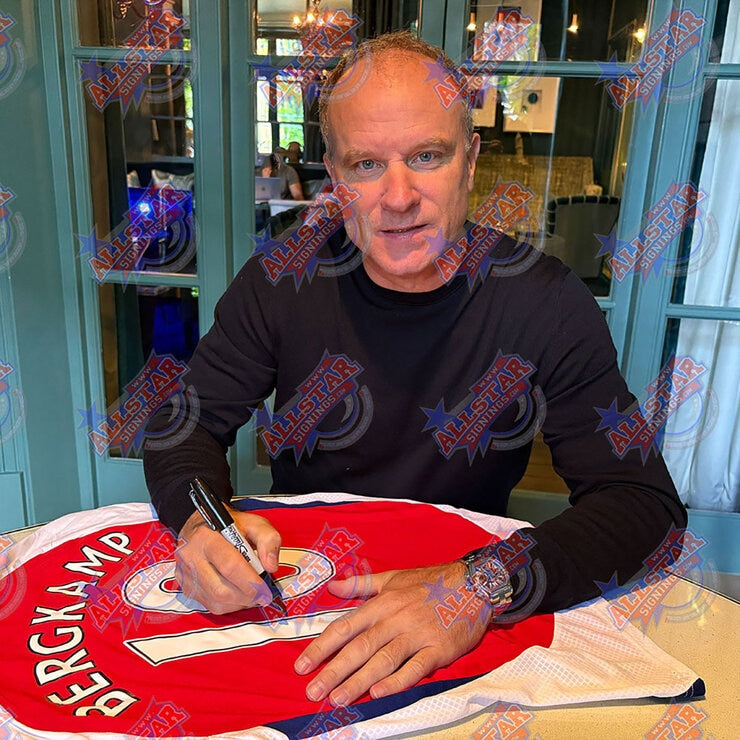 Allstarsignings signed framed Arsenal shirts Henry Bergkamp, UK version