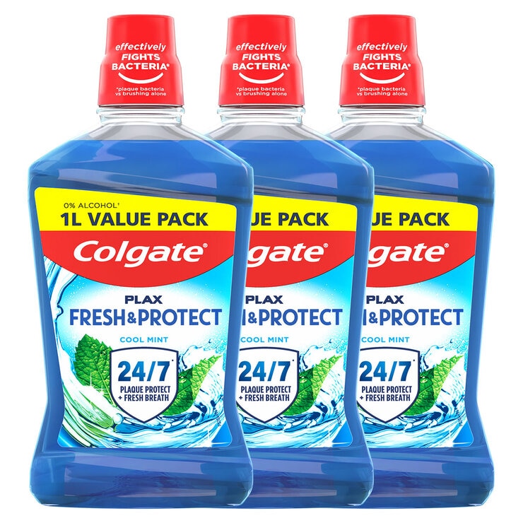 Colgate Plax Cool Mint mouthwash 3 x 1L - British product