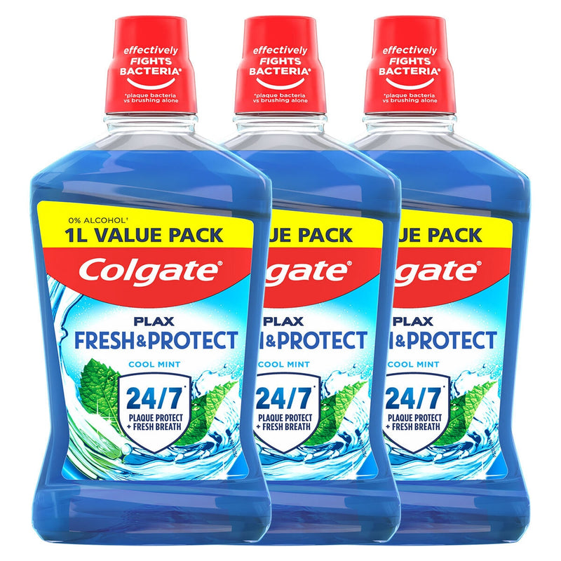 Colgate Plax Cool Mint mouthwash 3 x 1L - British product