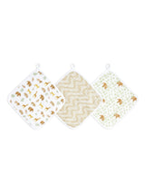 Next Aden + Anais Animal Print Essentials Tanzania 100% Cotton Muslin Washcloths 3 Pack- Buy online at McGrocer