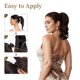 Livingandhome wavy ponytail hair extension dark brown 30cm, UK version