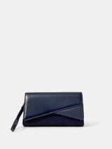 Next Accessorize Blue Fold Over Clutch Bag- Buy online at McGrocer