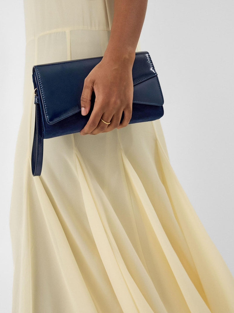 Accessorize blue fold over clutch bag - British product