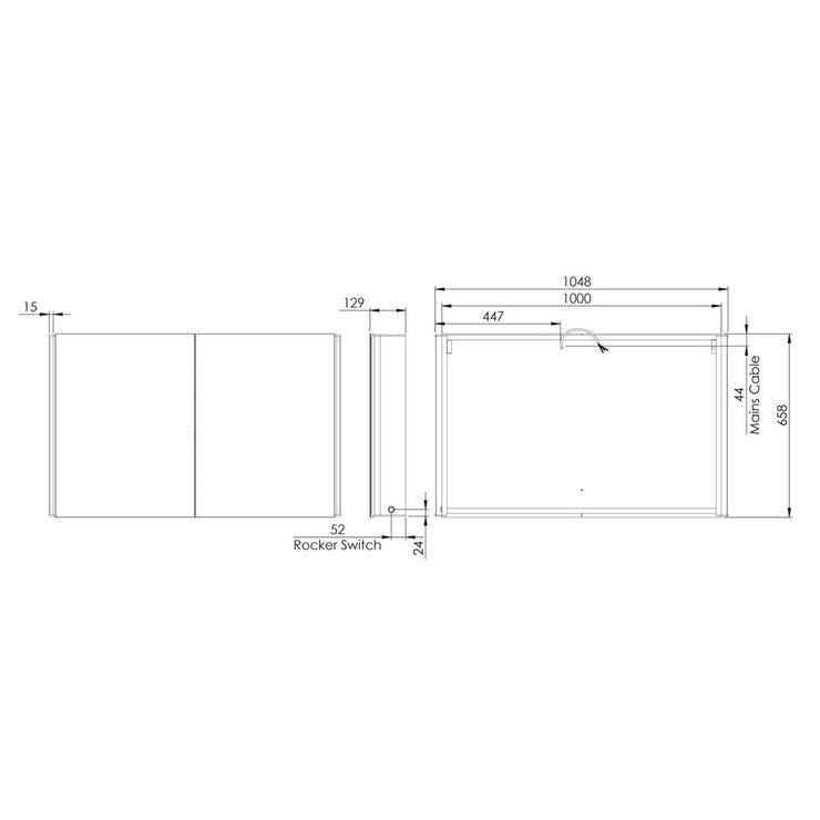 Tavistock Endure 2 Door Mirror Cabinet 65.8x104.8x12.9 cm, UK version