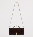 Malone Souliers suede May clutch bag, imported from the UK