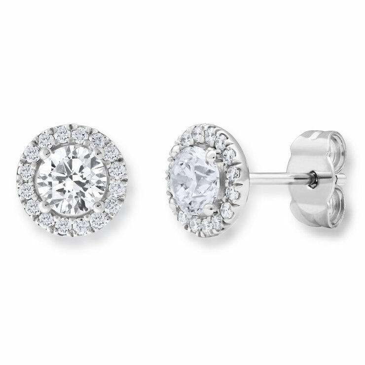 Costco round brilliant cut diamond earrings 1.22ctw white gold - British product