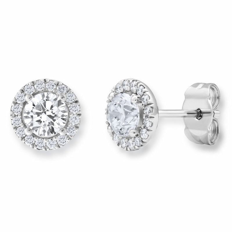 Costco round brilliant cut diamond earrings 1.22ctw white gold - British product